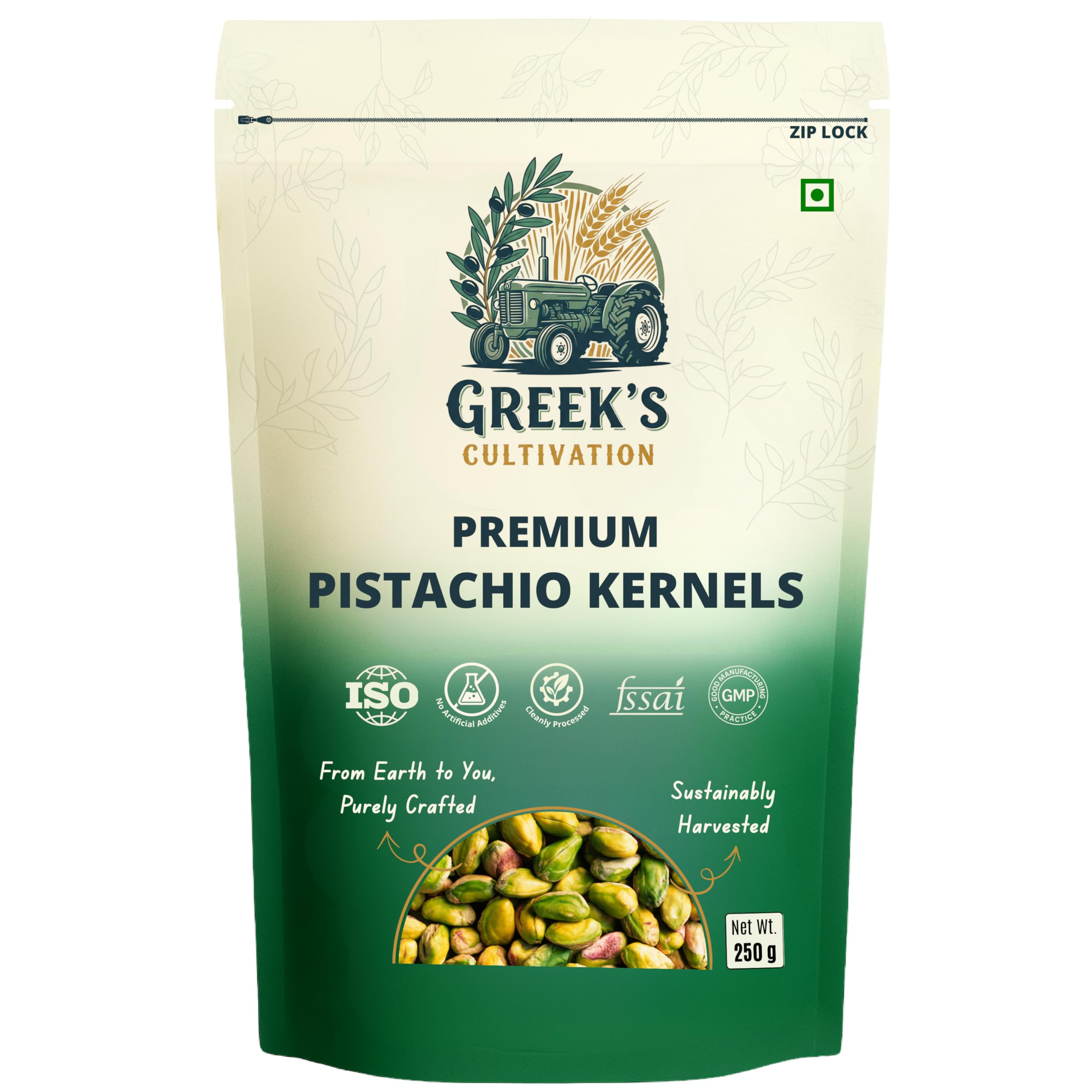 Greek's Cultivation Premium California Roasted & Un Salted Pistachios Kernels without shell,250g | High Protein, Fiber & Antioxidants Pista | Fresh & Crunchy Snack for Healthy Lifestyle-image-3