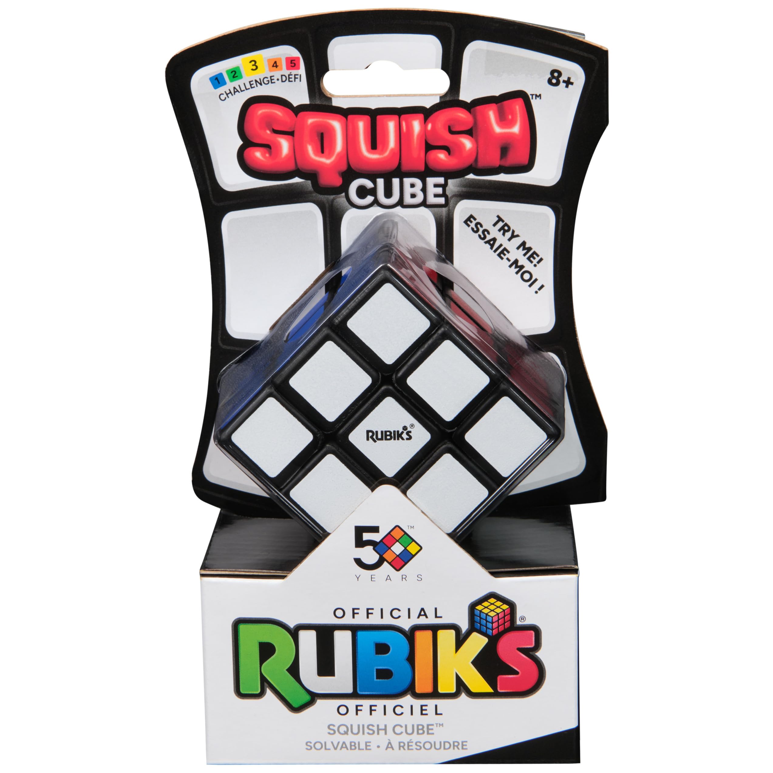 Spin Master Rubik's Cube – Rubiks Cube Squish 3x3 – Puzzle Game for Adults and Children – Sensory Toy – Colour Matching Puzzle – Puzzle Solving Problem – Children's Game Age 8+