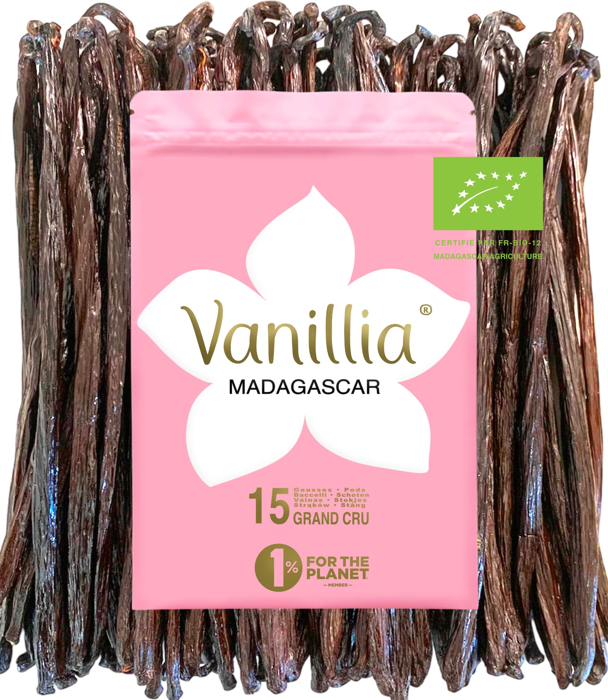 15 Gousses de Vanille Bourbon BIO de Madagascar • GRAND CRU • FreshZIP