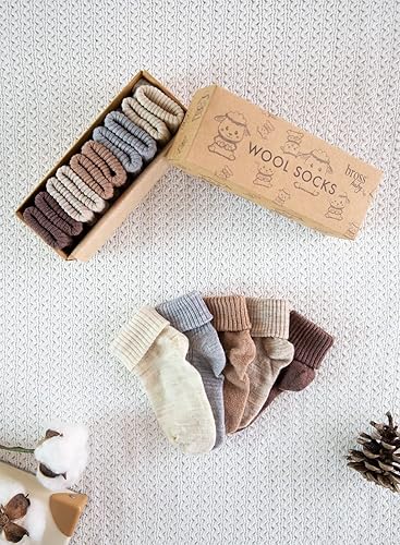 Miniatura 2 de Calcetines para bebé, paquete de 5 calcetines para recién nacidos, calcetines unisex de lana para bebé, calcetines para niñas y bebés, recién