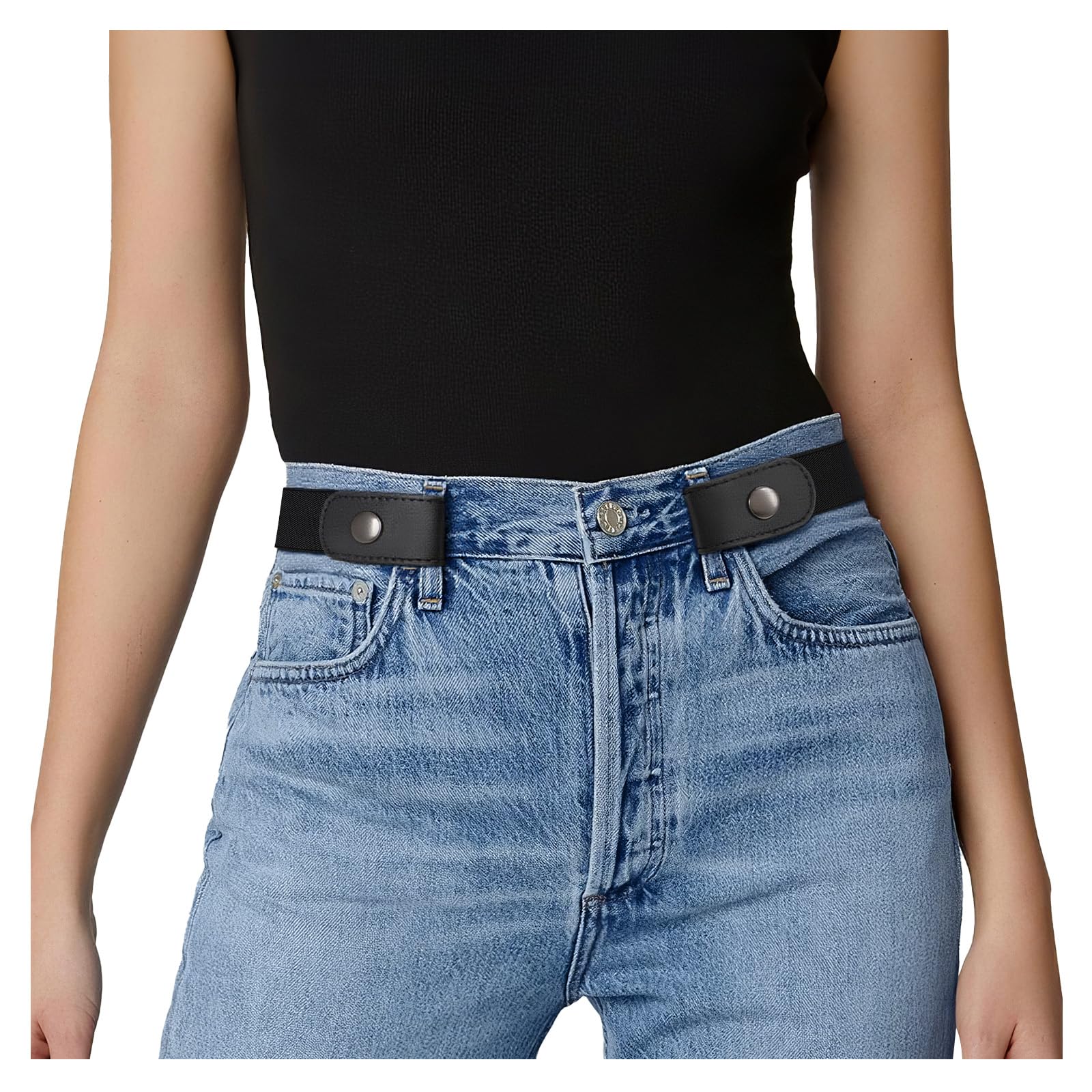 WHIPPY Buckle Free Comfortable Elastic Belt for Women or Men Buckle-less No Bulge No Hassle Invisible Belts