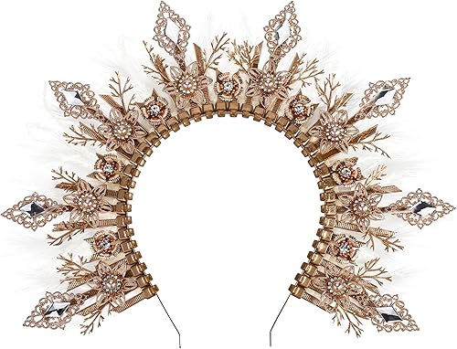 Gold Halo Crown Headpiece Mermaid Headband Ocean Wedding Shell Tiara Princess Hair Accessory Photo Props