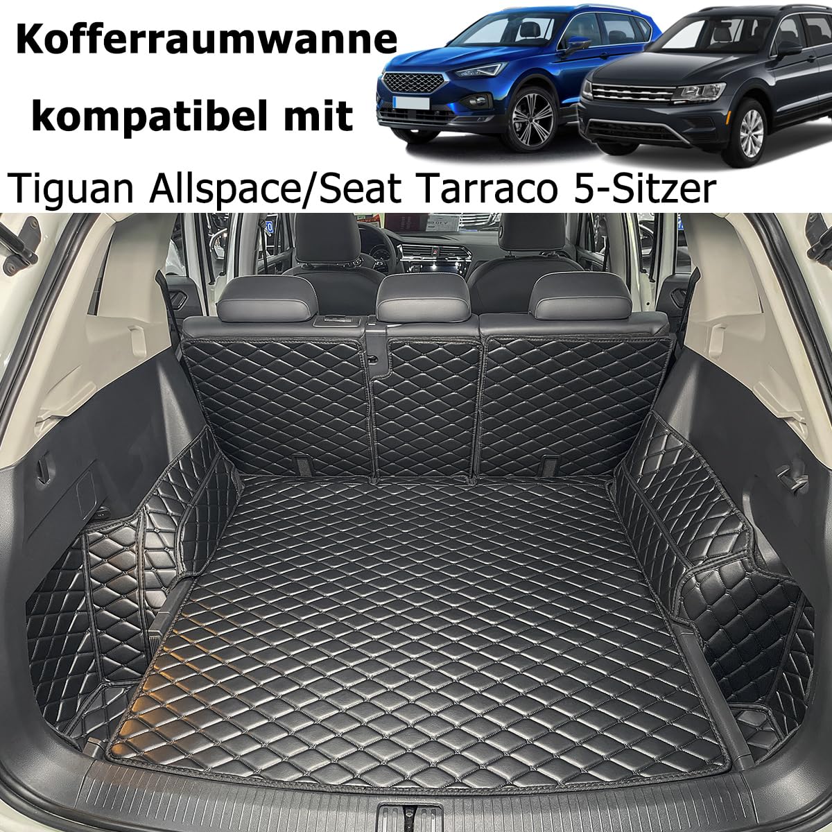 Kofferraumwanne kompatibel mit VW Tiguan Allspace/Seat Tarraco 5-Sitzer 2017-2025 | Kofferraummatte Kofferraumabdeckung