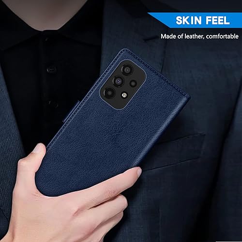 Vista 62 de ZZXX Funda tipo cartera para Samsung Galaxy A53 5G con bloqueo RFID, ranura para tarjetas, función atril, cierre magnético, funda protectora de Oro