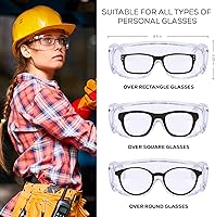 Vista 3 de SAFE HANDLER BISON LIFE Diamont Vented Over Glasses Safety Glasses Meets ANSI Z87.1, Impact Resistant Polycarbonate Lens