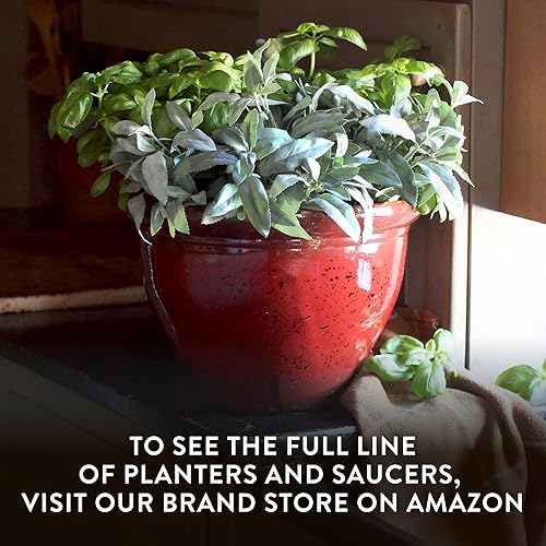 Miniatura 8 de The HC Companies Pizzazz - Macetas redondas decorativas con aspecto de cerámica, resistente a los rayos UV, maceta decorativa para exteriores e