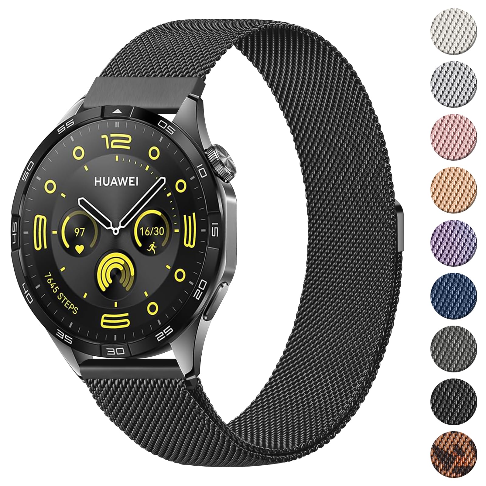 Metal Strap Compatible with Huawei GT 4/3 / 2 Pro/Watch 3 46mm,Samsung Galaxy Watch 3 Bands 45mm Women Men, 22mm Stainless Steel Metal Replacement Band for Huawei GT 4/3 46mm