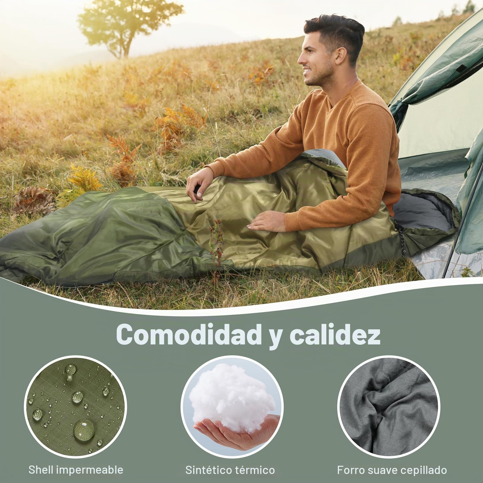 Sleeping Bag for Adults, Lightweight Waterproof XL Sleeping Bag for Camping Backpacking or Hiking, Fit for Big and Tall Person Warm & Cold Weather Activities