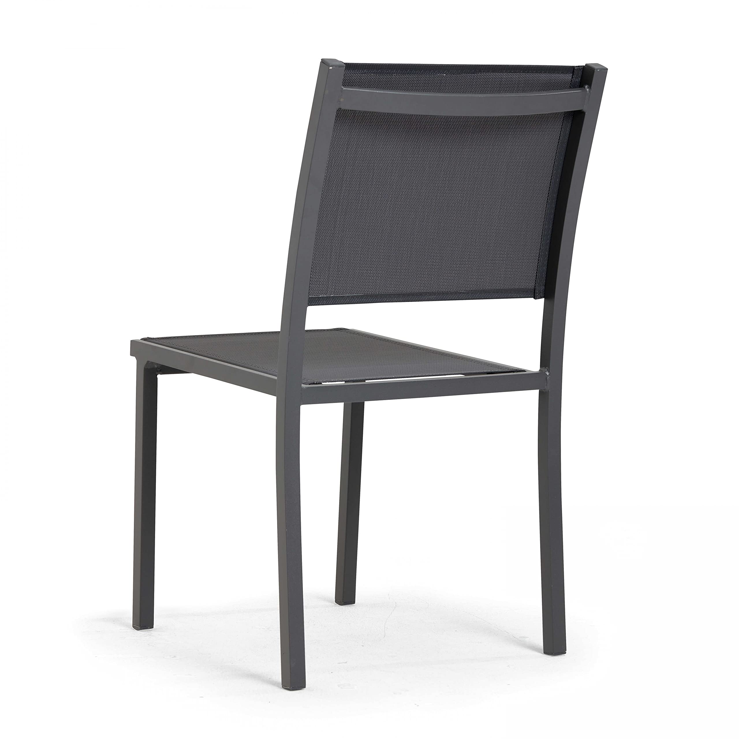 Oviala Lot de 2 chaises de Jardin Aluminium et textilène Gris