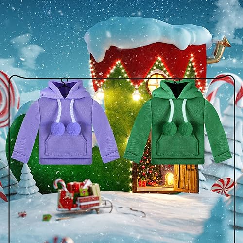 Miniatura 6 de Meooeck Juego de 6 accesorios de elfo de Navidad que incluye 2 ropa de muñeca elfo navideña y 4 accesorios novedosos de elfo para niños (pesca)