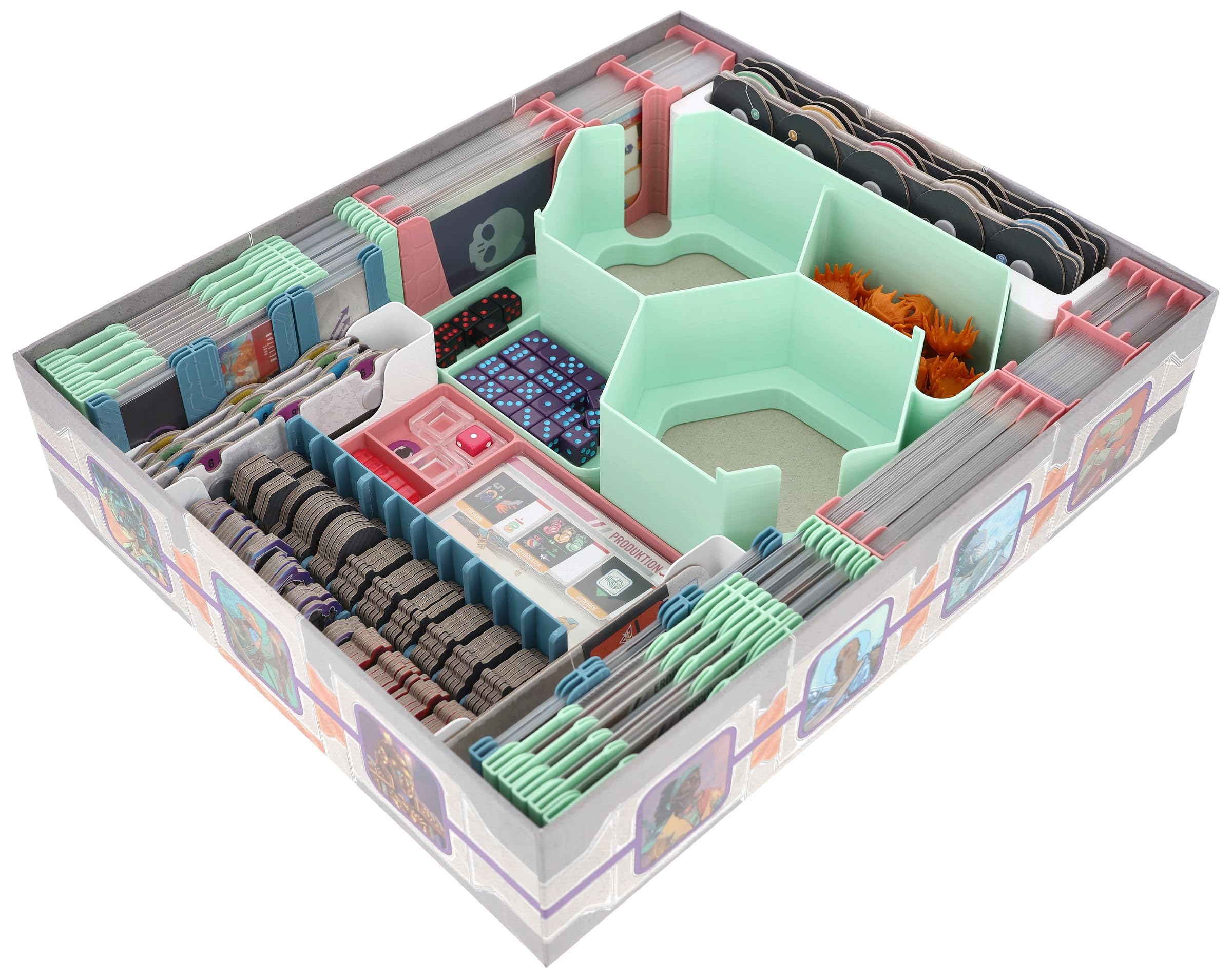 Feldherr Organizer kompatybilny z Voidfall - Insert + Game Aid dla Core Game Box (Retail Edition) - Uchwyt na karty ze stojakiem - Tacki dla graczy i na żetony - Szybka konfiguracja gry