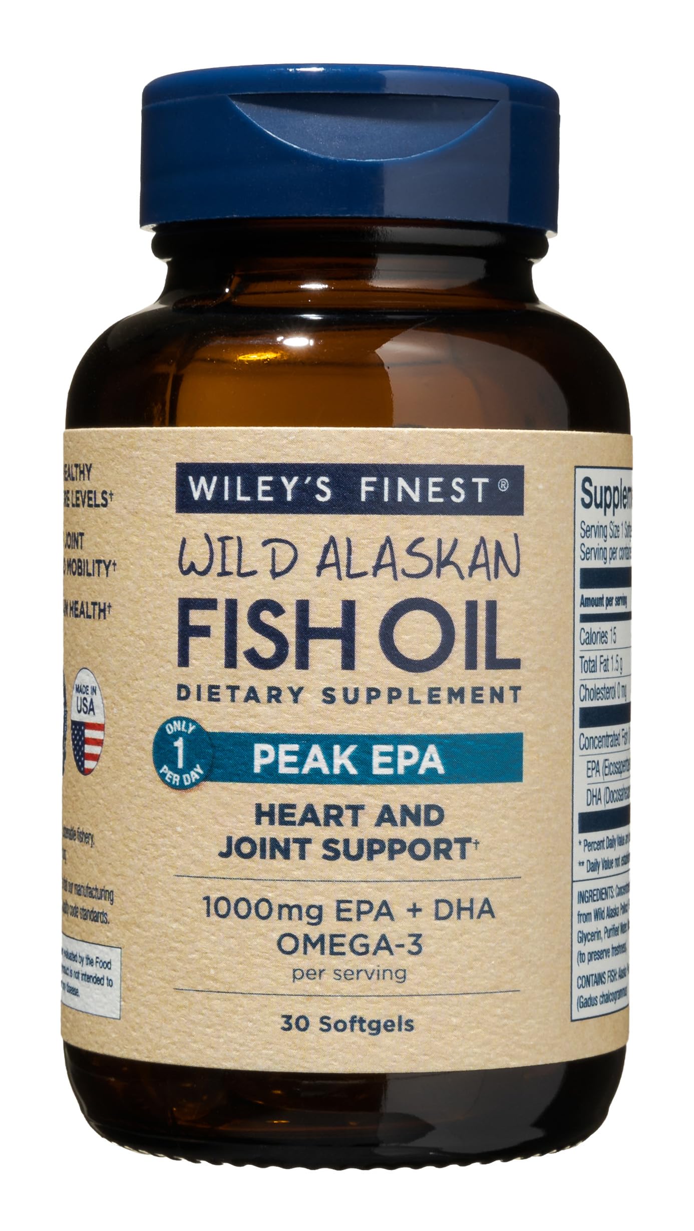 Buy Wiley's Finest Wild Alaskan Fish Oil Peak EPA Triple Strength