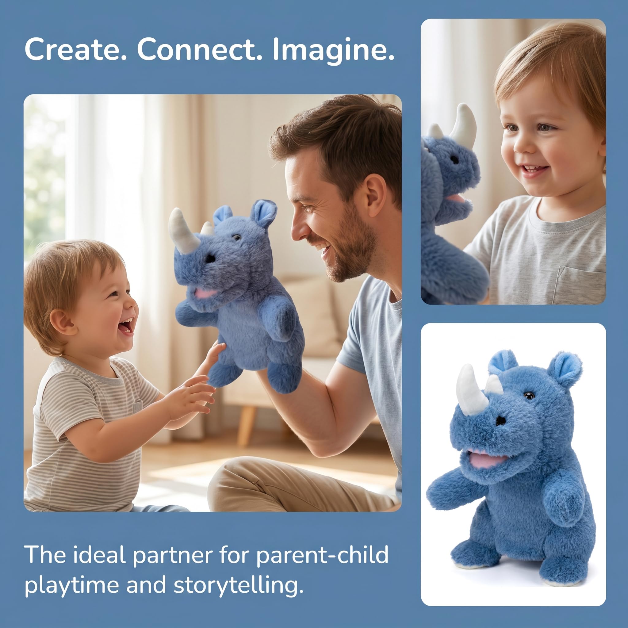 2024 Marionette a Mano con Animali per Bambini,Il Bambino Include Lupo Leone ecc.Bocche Aperte Mobili,Perfette per Raccontare storie,Insegnare,Scuola Materna,Regali di Compleanno - 3