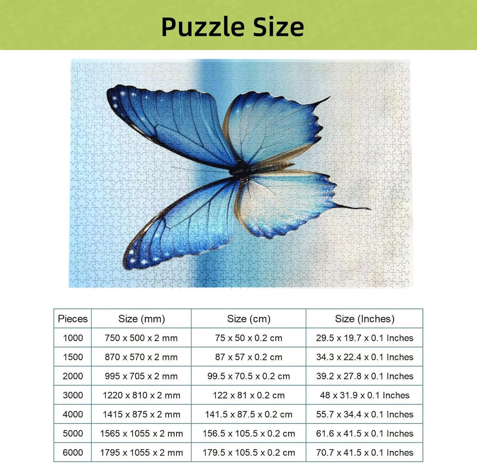 Puzzle 4000 Piezas Mariposa, Puzzle Playa con Caja para Adultos, 141x87 cm, DIY 4000 Piezas Rompecabezas Madera para Adultos, Rompecabezas Desafiante para Decoracion Hogar y Pared, Regalo Mujer H-6214