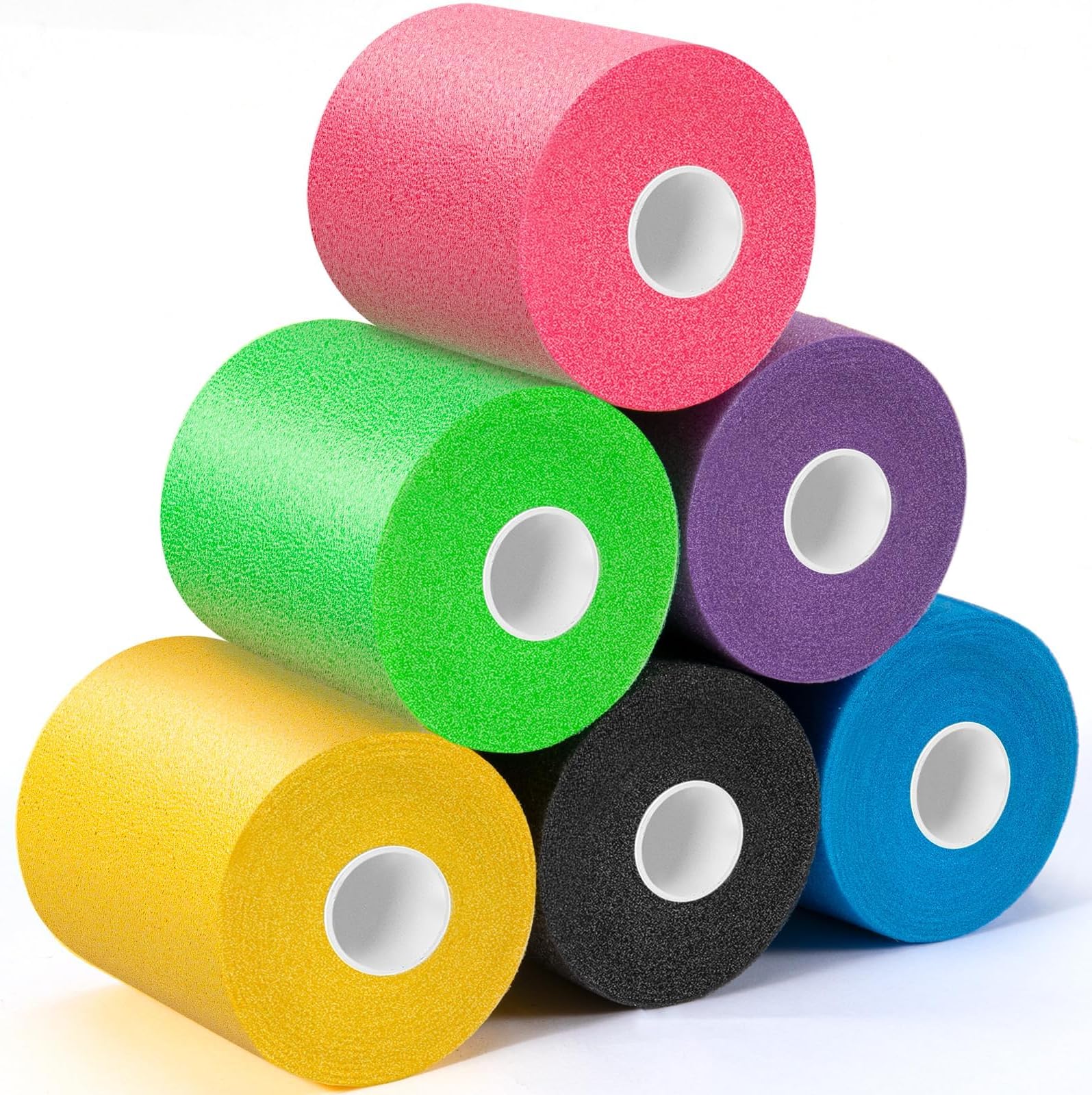 Athletic Pre Wrap, 6 Pack Prewrap Athletic Tape 2.76 inches x 10.9 Yards, Multi Color Sports Underwrap for Soccer, Volleyball, Football, Rugby, Protective Foam Tape for Sports Equipment