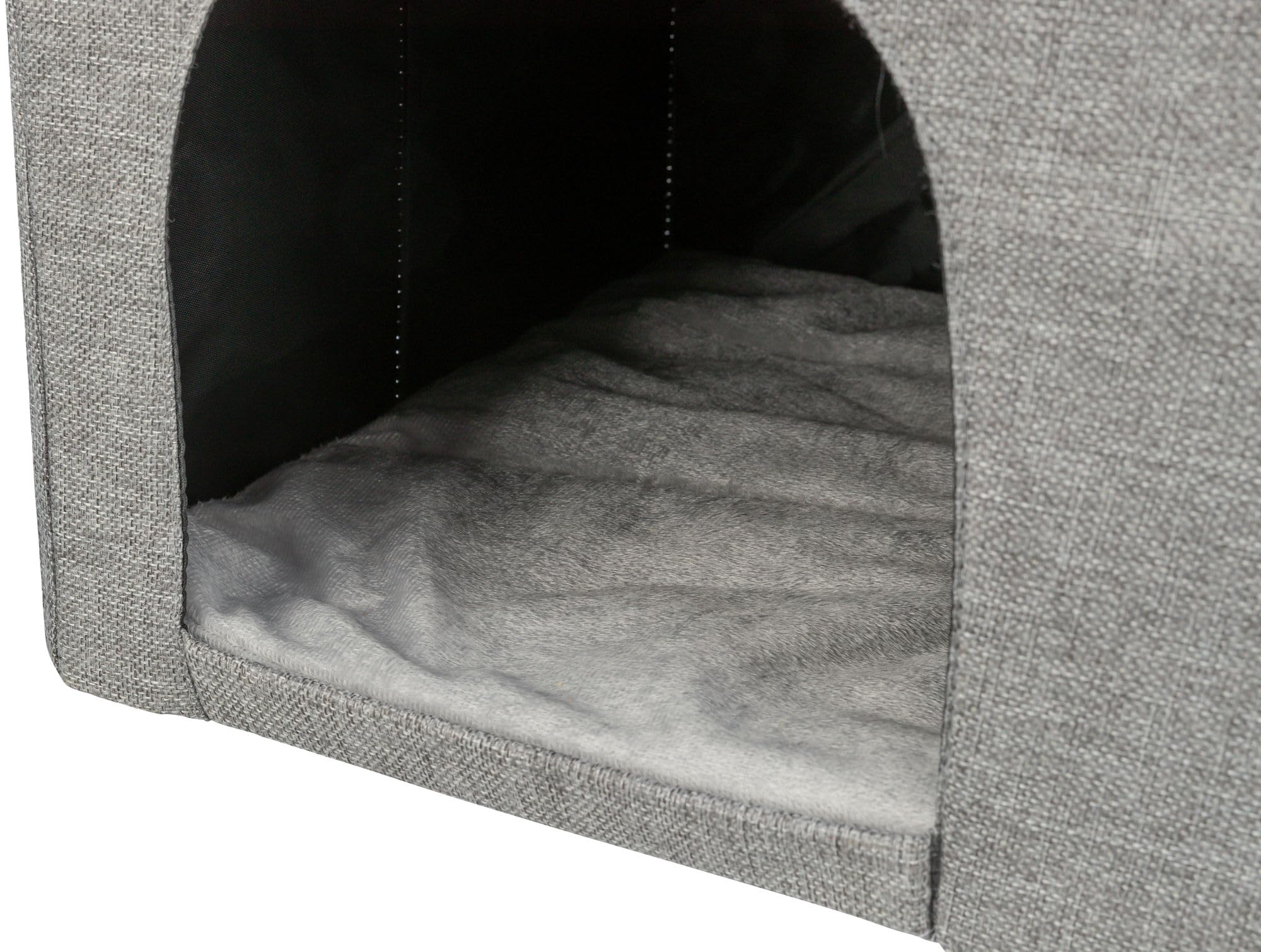 TRIXIE Katzenhöhle Kimy, kuschelig & waschbar – 72 x 40 x 40 cm, hellgrau | Gemütlicher Rückzugsort mit weichem Kissen – für große Katzen, kuschelig, pflegeleicht und angenehm weich