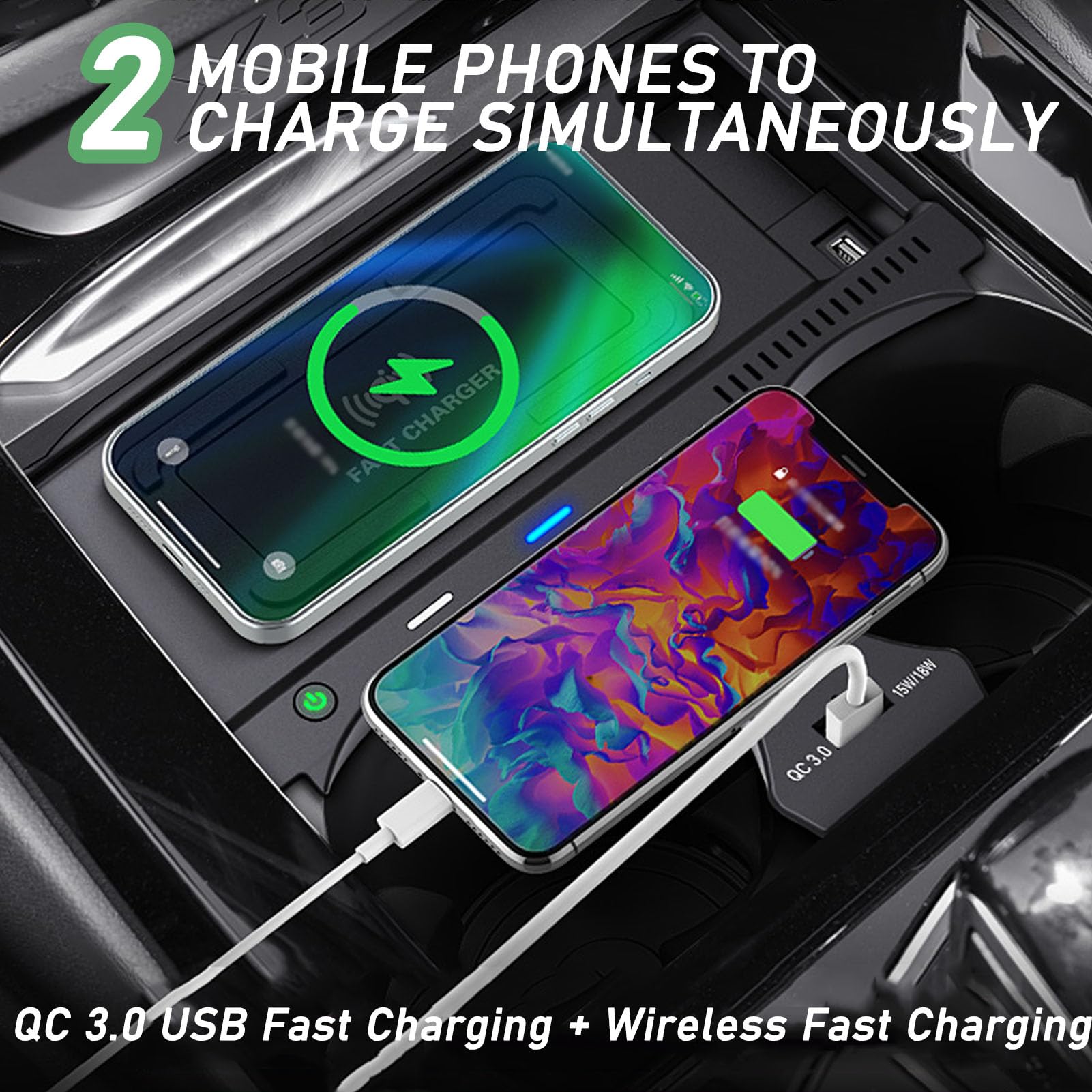 Caricatore Wireless Per Auto per Bmw X3/x3m (g01) (2018-2022) X4/x4m (g02) (2019-2022) Tutti I Modelli Con Sistema Di Raffreddamento A Doppio Canale D'aria Accessori Di Aggiornamento