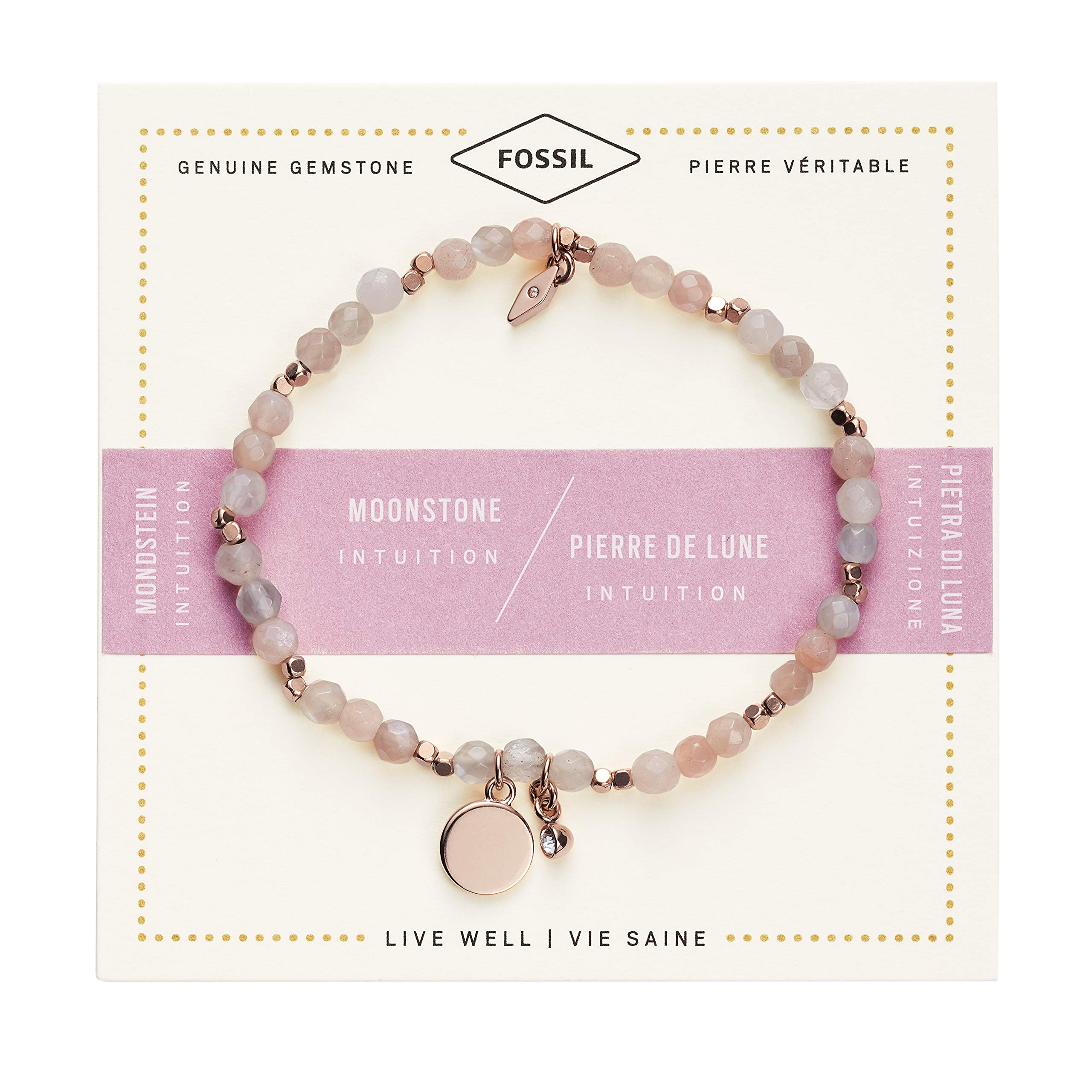 FossilWomen's Rose Gold-Tone Stainless Steel Chain or Beaded Bracelet for Women