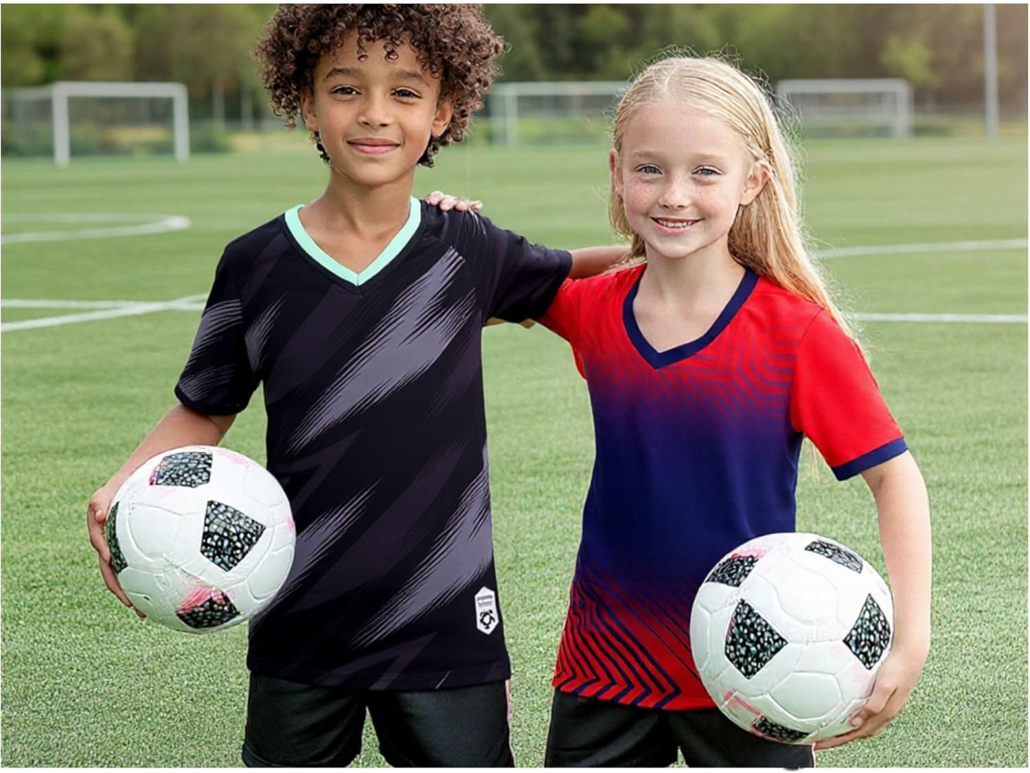 Hiheart Boys 2 Pack Soccer Jersey and Shorts Futsal Knit Set Football Training Uniform - Image 5