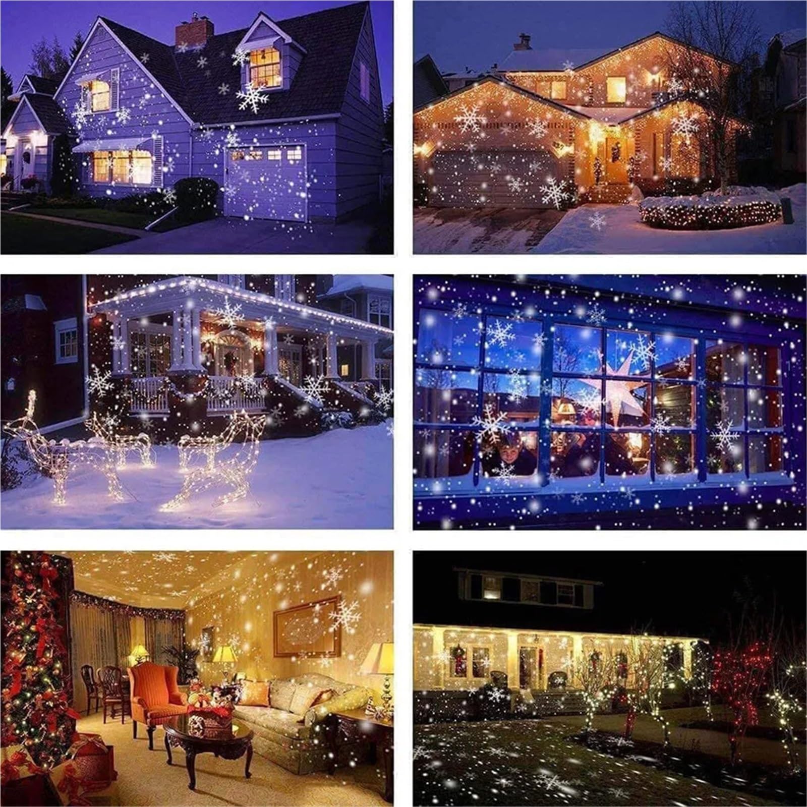 Proiettore di luci a LED natalizie, proiettore di fiocchi di neve natalizi, luce for esterni con fiocchi di neve