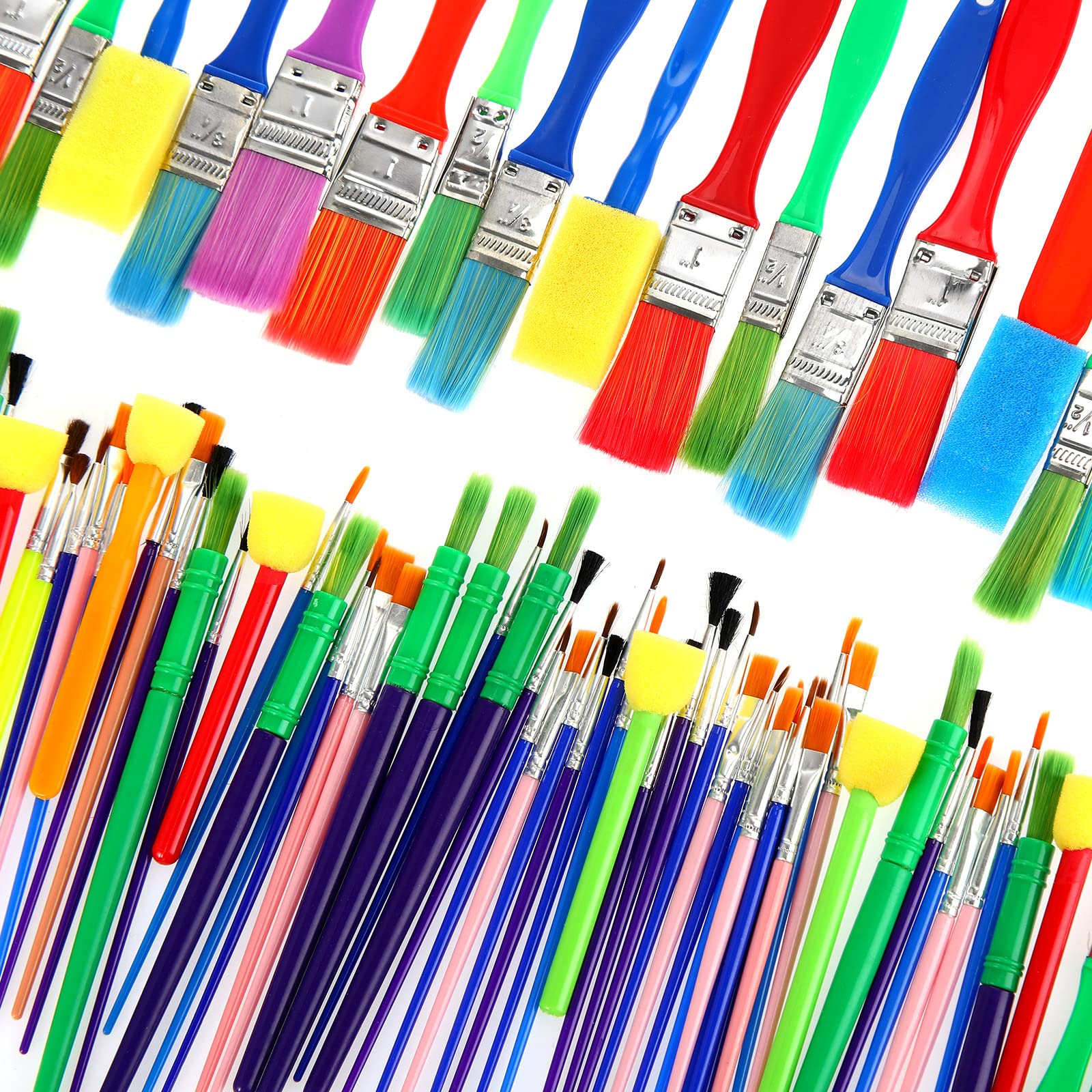 Lincia 150pcs Paint Brush Set Bulk for Acrylic and Washable Paints