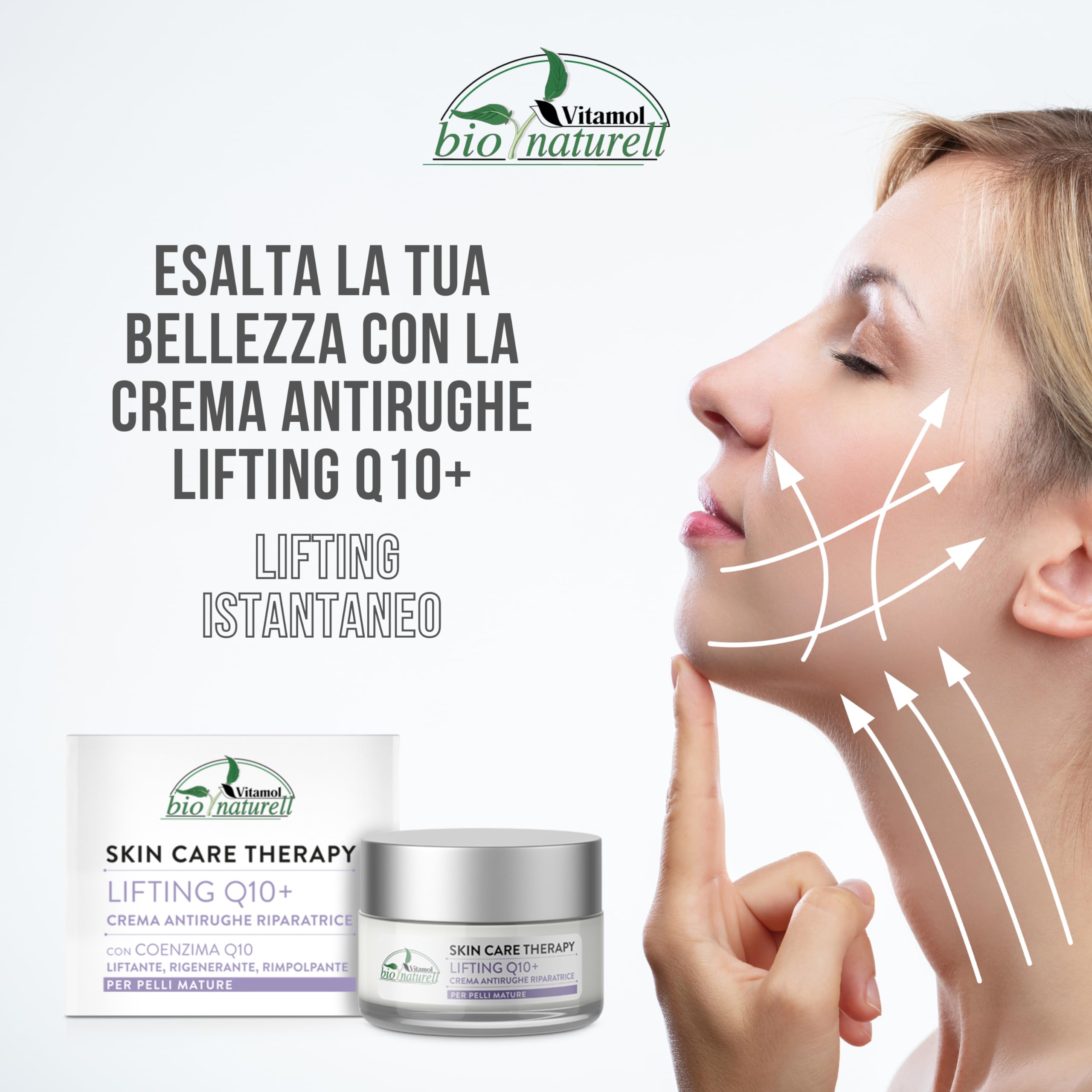 Vitamol Bio Naturell Lifting Q10+ Crème pour le visage anti-rides réparatrice pour peaux matures 50 ml