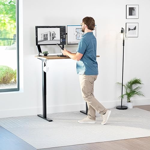 Miniatura 8 de VIVO DESK-TOP43N - Tablero de mesa universal de 43 x 24 pulgadas, diseño rústico vintage marrón, de una pieza sólida para escritorios de oficina y