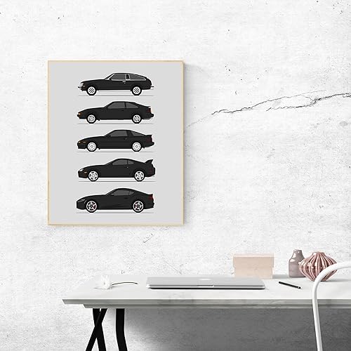 Vista 52 de Custom Car Posters Handmade Poster compatible with Toyota Supra Generations and Print of Toyota Supra - Blue, 11x14 Metallic Print (Unframed)