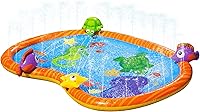 Banzai 58 Inch Sprinkle Friends Play Mat - Interactive Toddler Water Sprinkler Mat with Squirting Sea Animals