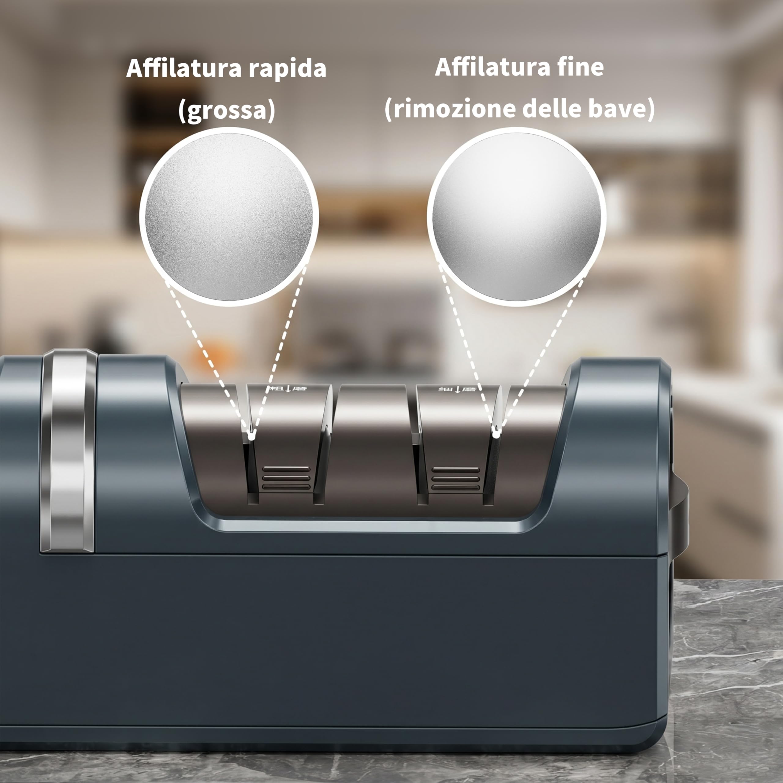 Affilacoltelli elettrico, Sistema di affilatura coltelli 5 in 1 con 3 velocità, affilacoltelli professionale ricaricabile con diamante per affilatura grossolana e fine (Verde)