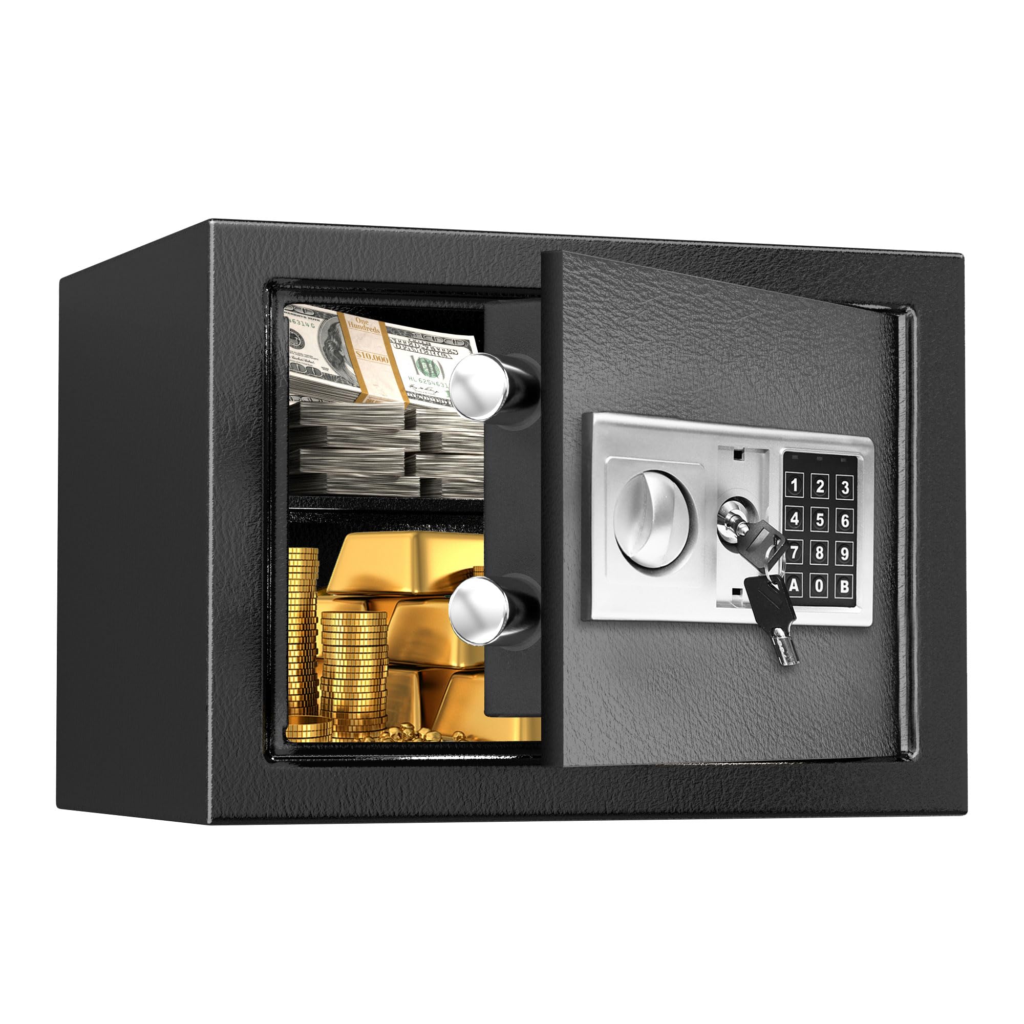 CDC DIGI 21L Safe and Lock Box, Money Cash Deposit Box, Safety Box with Digital Keypad with 2 Keys,Wall or Cabinet Anchoring Design for Home Office Jewelry Medicines โ image 1