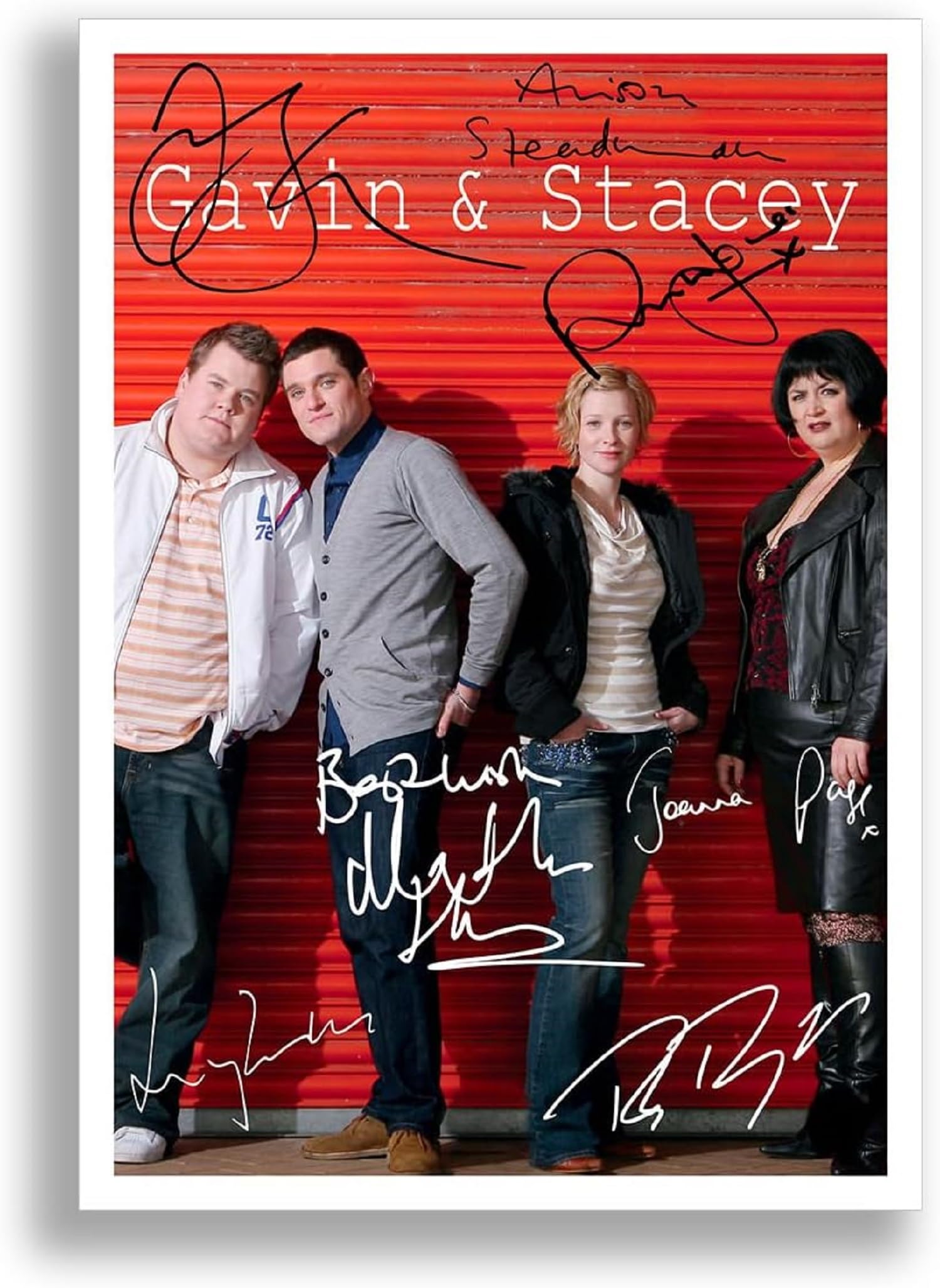 Mounted Gifts Trading A4 Poster Only Gavin & Stacey Cast Signed Autograph Signature A4 Poster Photo Print Photograph Artwork Wall Art Picture Tv Show Series Season Dvd Boxset Gift (A4 Poster Only)