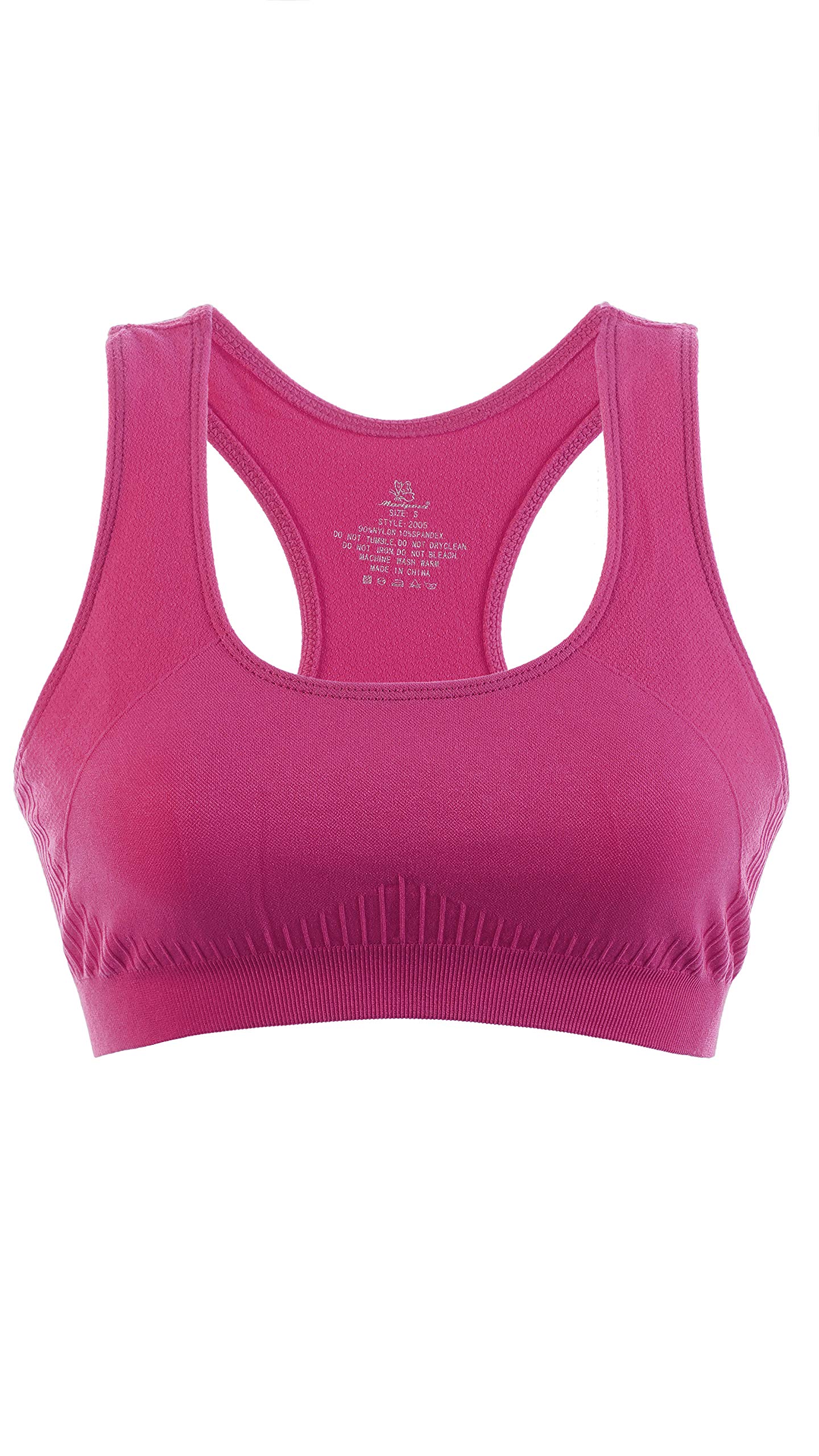 MariposaWomen's Scoop Neck Racer Back Sports Bra (M, Pink)