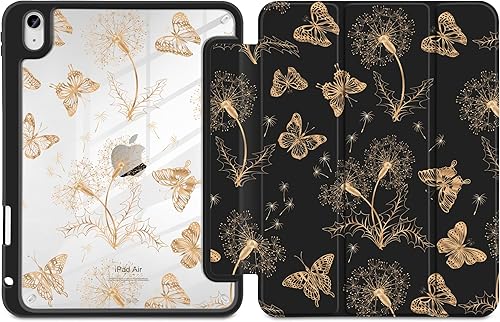 Miniatura 3 de MEEgoodo Funda para iPad Air de 54 generación de 10.9 pulgadas 2022 2020 con parte trasera transparente y cubierta de marco de TPU a prueba de