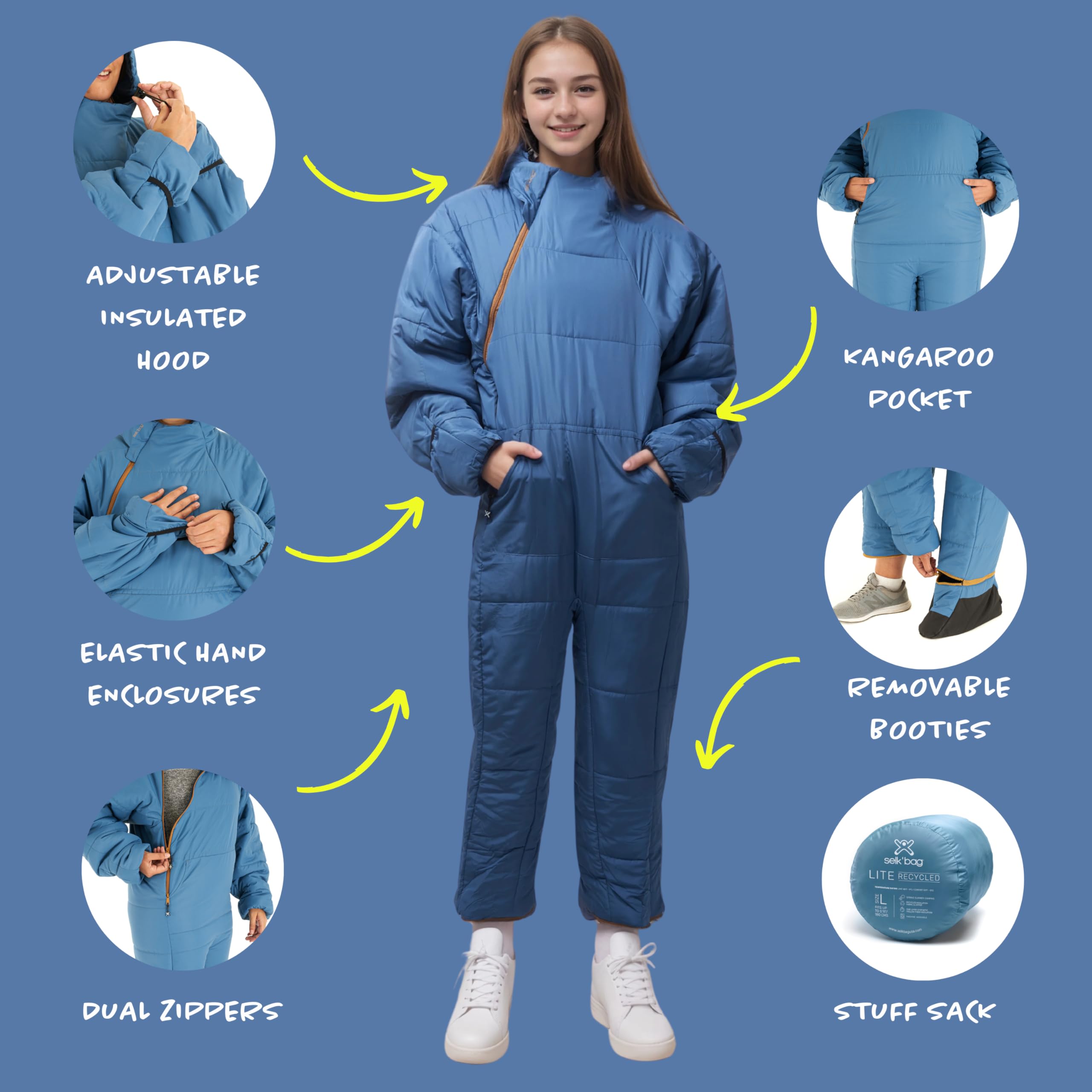 Selk'bag Kids Wearable Sleeping Bag I Outdoor and Indoor Sleeping