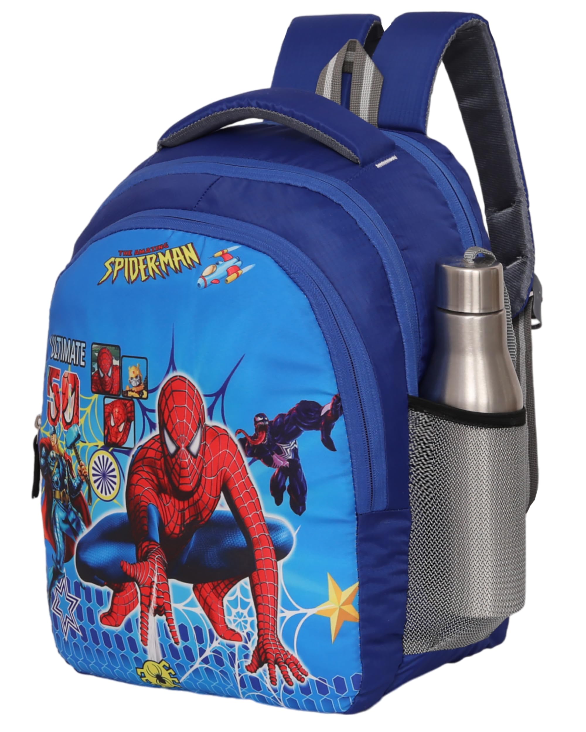 Polyester kids Primary school bag for boys 8-10 years Backpack, 30 Litres, Cartoon Print, for Nursery to 5th Standard Boys and Girls Tuition Lightweight cartoon Picnic Bag (Royal Blue)-image-14
