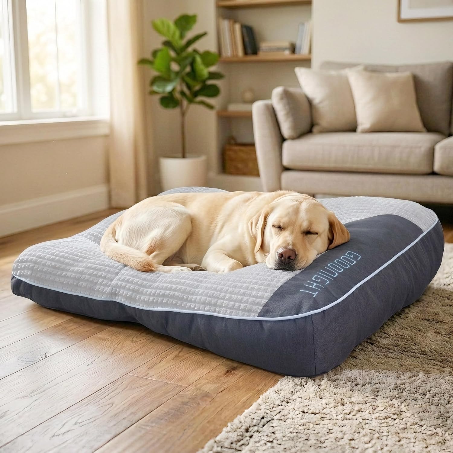 Orthopedic Dog Bed for Medium Dogs, Rectangle 32"x25"x7", Durable Warm Soft Plush Pet Couch Bed, High-Density Sponge Joint Relief, Calming Anti-Anxiety Dog Crate Pad with Non-Slip Bottom