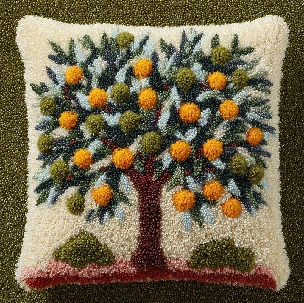 WallustrioaW Latch Hook Pillowcase Cushion Kits,Olive Branch