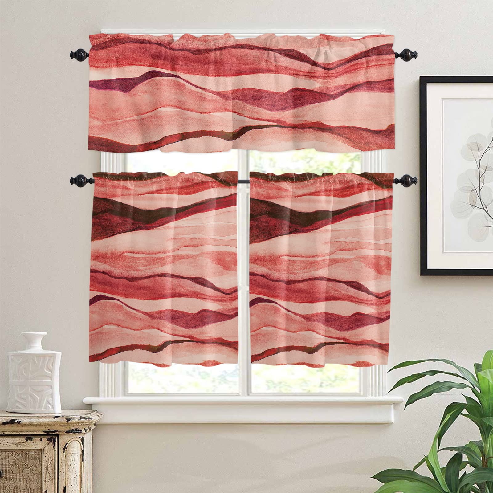 Modern Red Kitchen Curtains