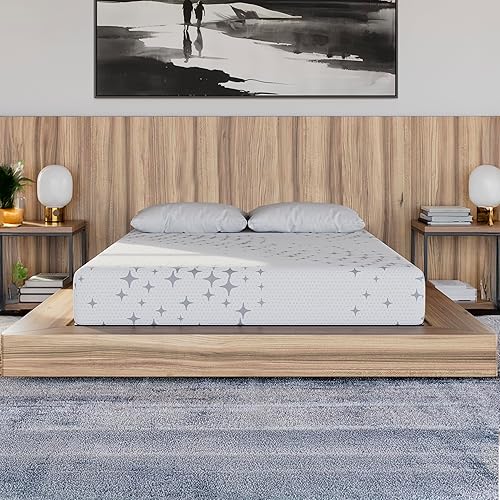 Twinkle Star 10" Queen Mattress in a Box – Medium Firm - Contouring Gel Memory Foam, CertiPUR-US Certified Foam, 4-Layer Comfort System for All Sleep Positions, Cooling Gel, Made in USA
