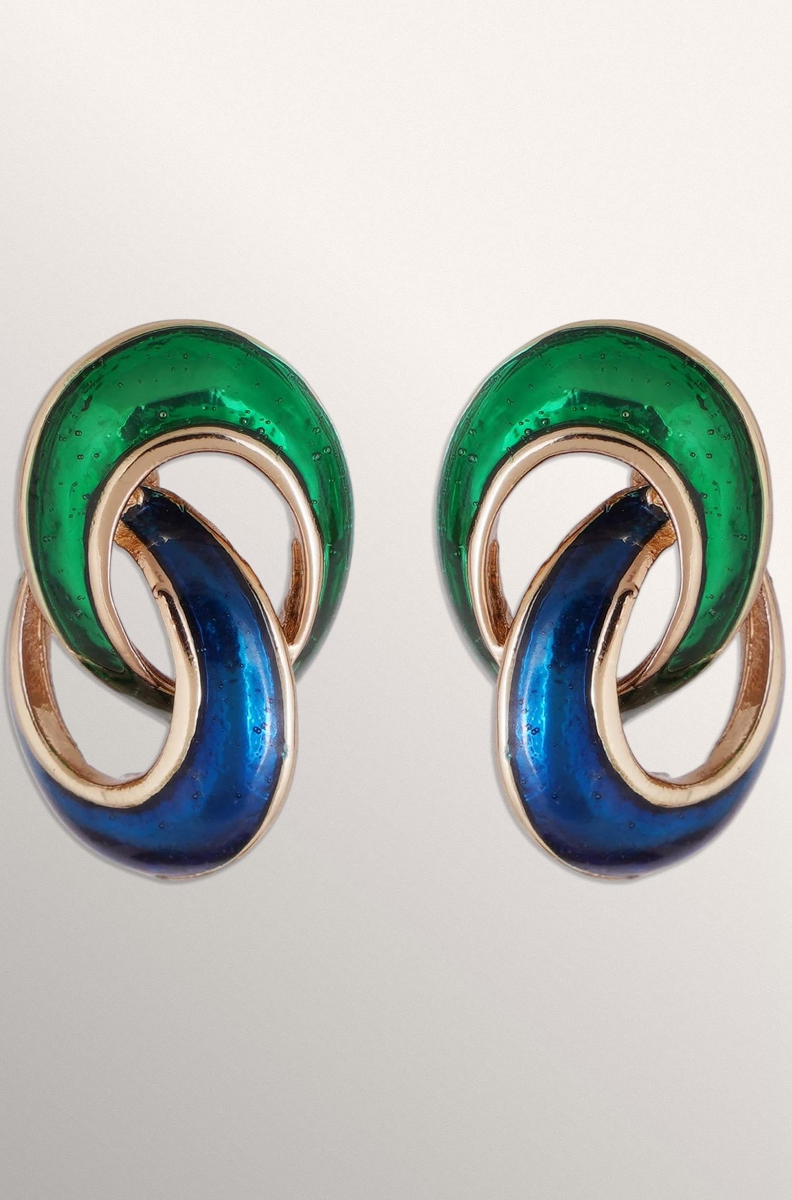 Estele Gold plated and red round latest studs for women