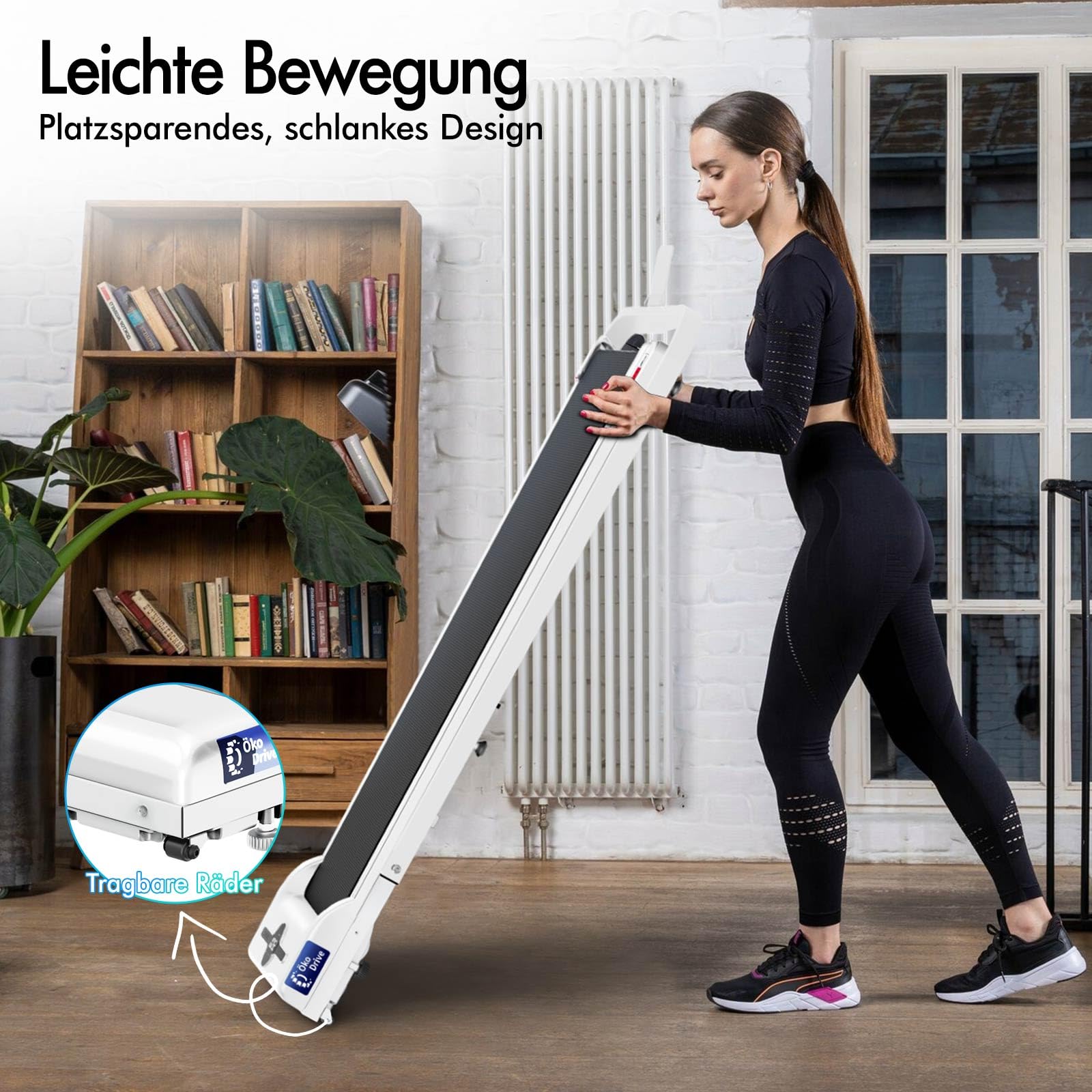 BLACK LORD Laufband, Walking pad 9/12/16 km/h, Laufmattemit/ohne 9% Steigung, unter dem Schreibtisch,tragbar, leise, LED-Display, App, 120/130/140 kg Belastbarkeit, Zuhause und Büro, 2,2/3,0/3,2 PS