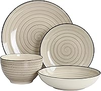 Vista 2 de Elama Gia - Juego de vajilla de cerámica (24 piezas), color crema