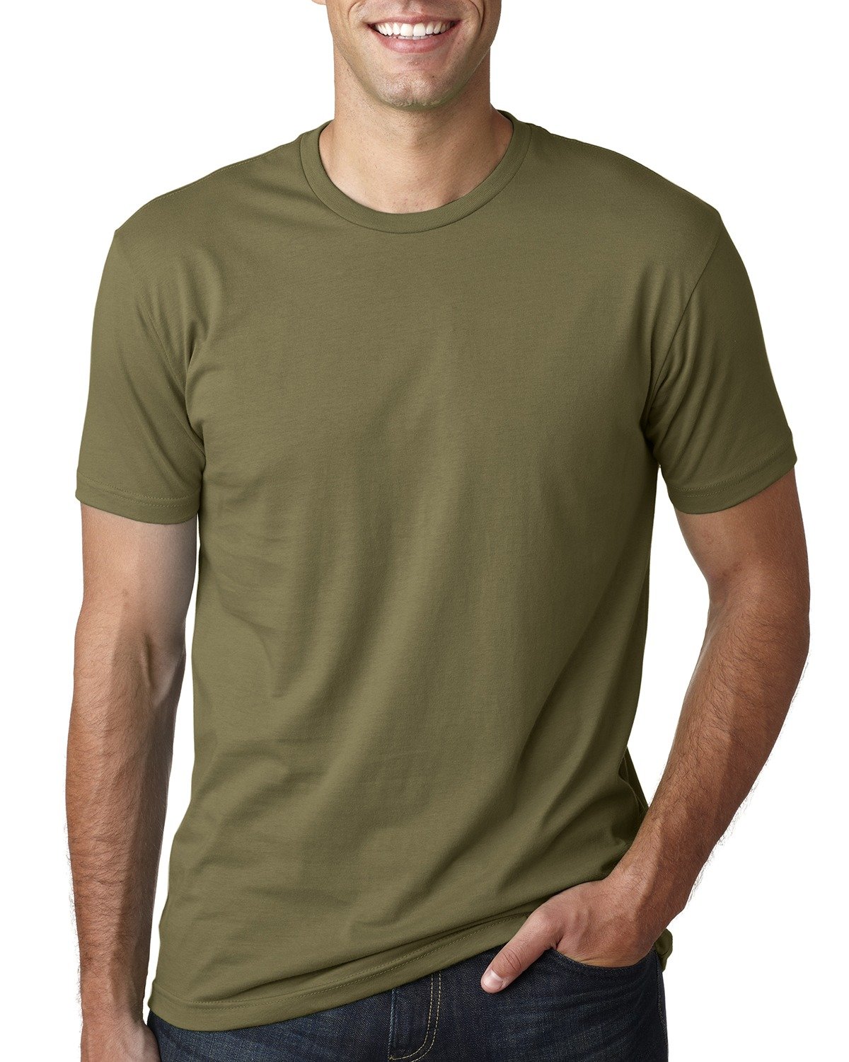 Next Level Mens Premium Fitted Short-Sleeve Crew T-Shirt - 3X-Large - Military Green