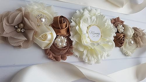 Miniatura 9 de Banda para mamá y papá para ser Pin Banda y ramillete para baby shower Hecho a mano en Estados Unidos