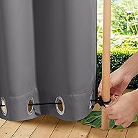 Vista 1 de NICETOWN - 2 paneles de cortinas para exteriores impermeables extra largas de 108 pulgadas para patio, a prueba de viento, ojales en la parte