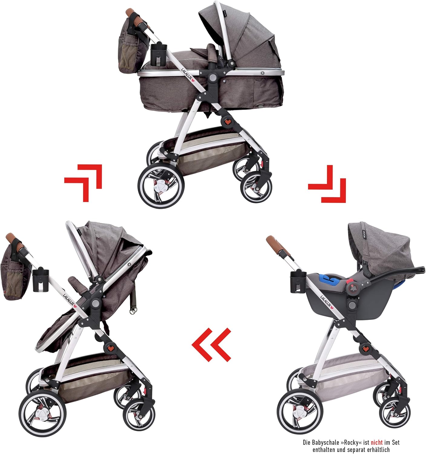 Lalalux Babyboomer Multifunctionele Kinderwagen