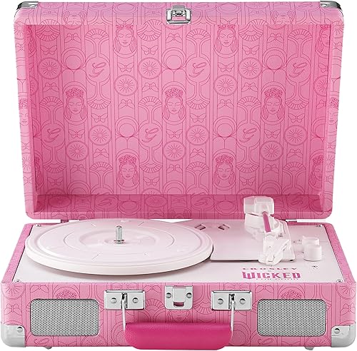 Miniatura 12 de Crosley x Wicked for Good Cruiser Plus - Tocadiscos de vinilo vintage de 3 velocidades con Bluetooth y salida con altavoces integrados, edición