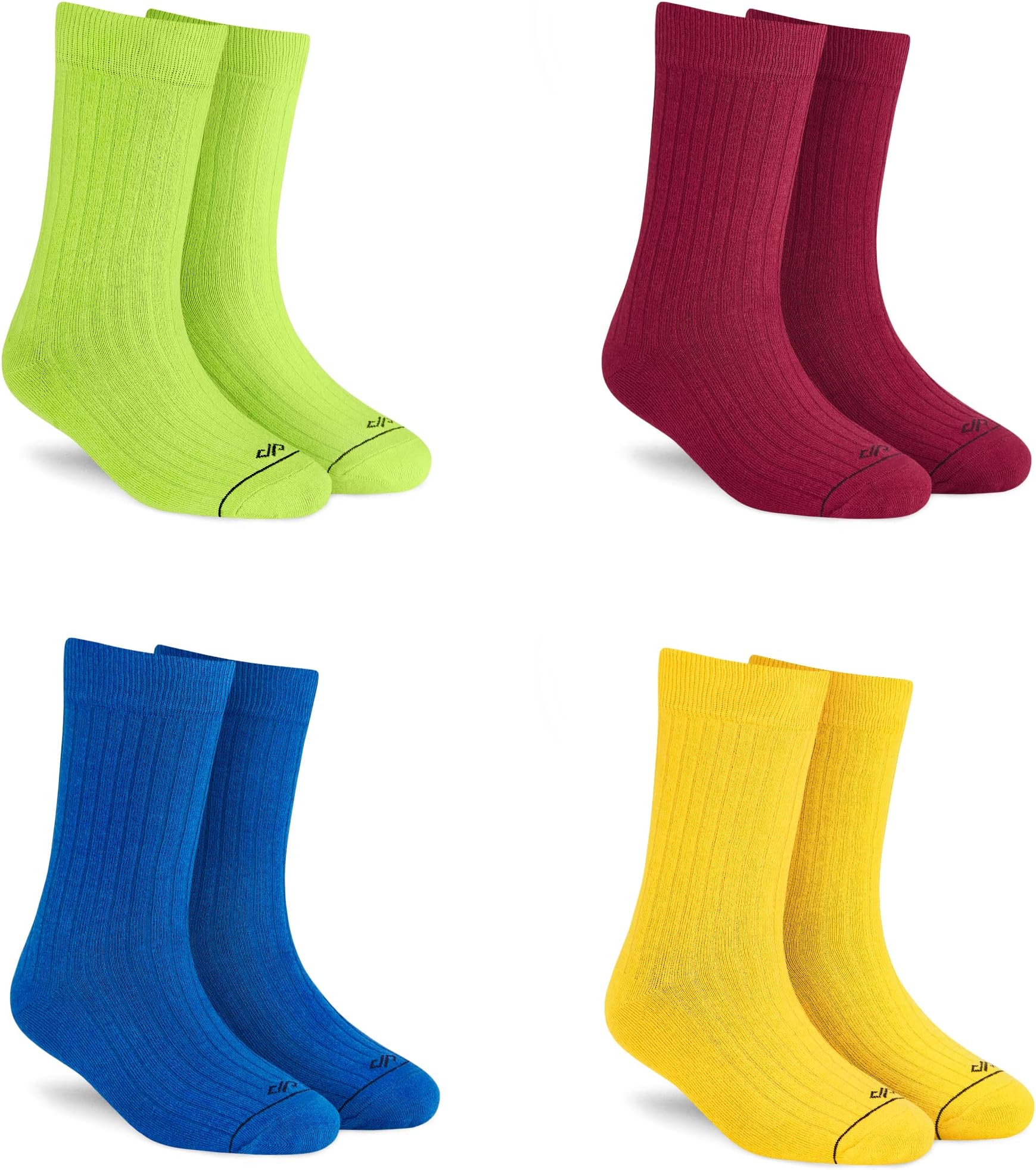 SOLID Colour Socks for MEN and WOMEN - (Combo Pack of 4 | Crew Length | Material: Combed Cotton | Multicolour | Size: Free (UK 7-12))