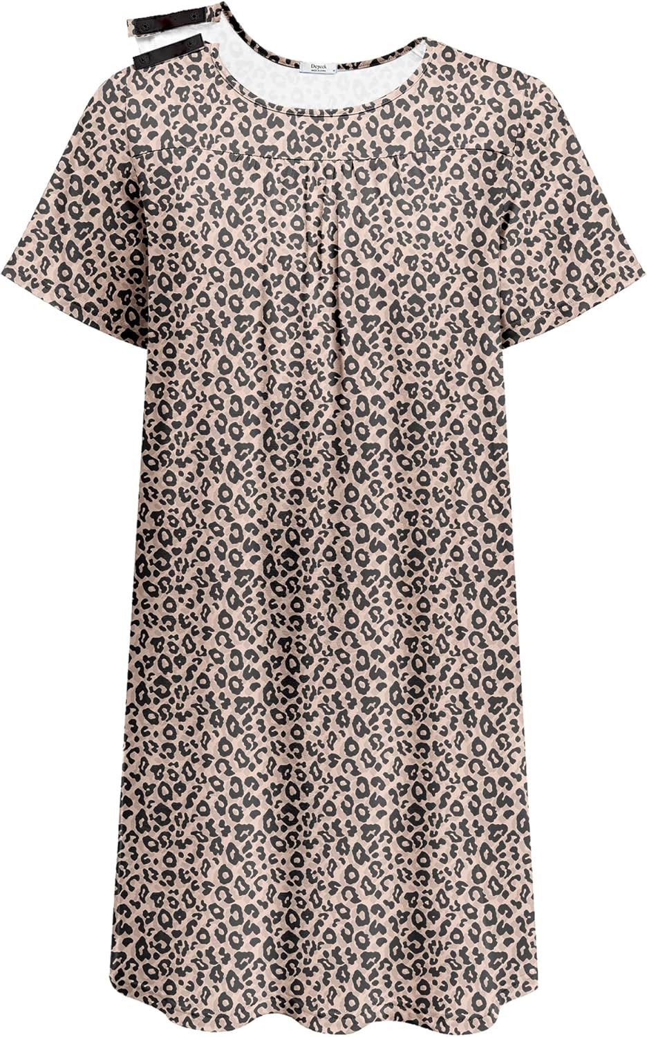 Deyeek Hospital Gowns for Women Tear Away Snap Open Back Dress Post Shoulder Surgery Dresses Soft Adaptive Clothing Nightgown